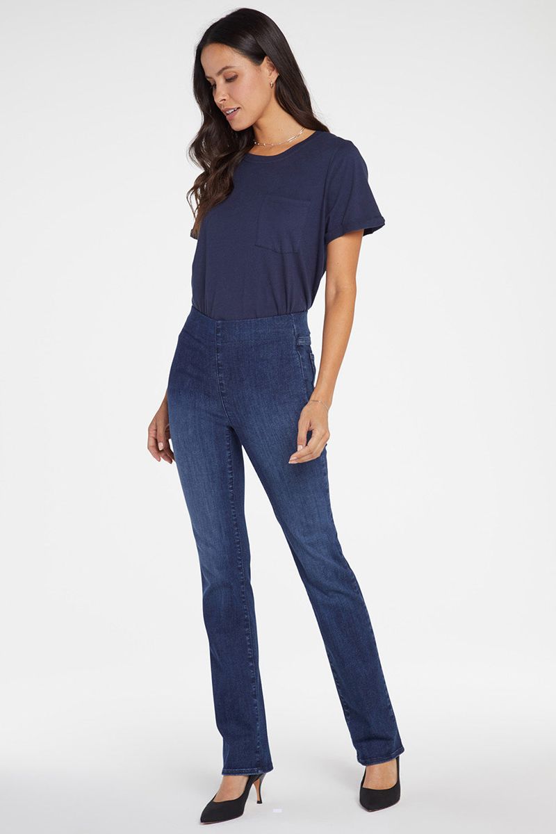 Dark Blue Women's NYDJ Marilyn Straight Pull-On Jeans | NZ 369PKVDAE