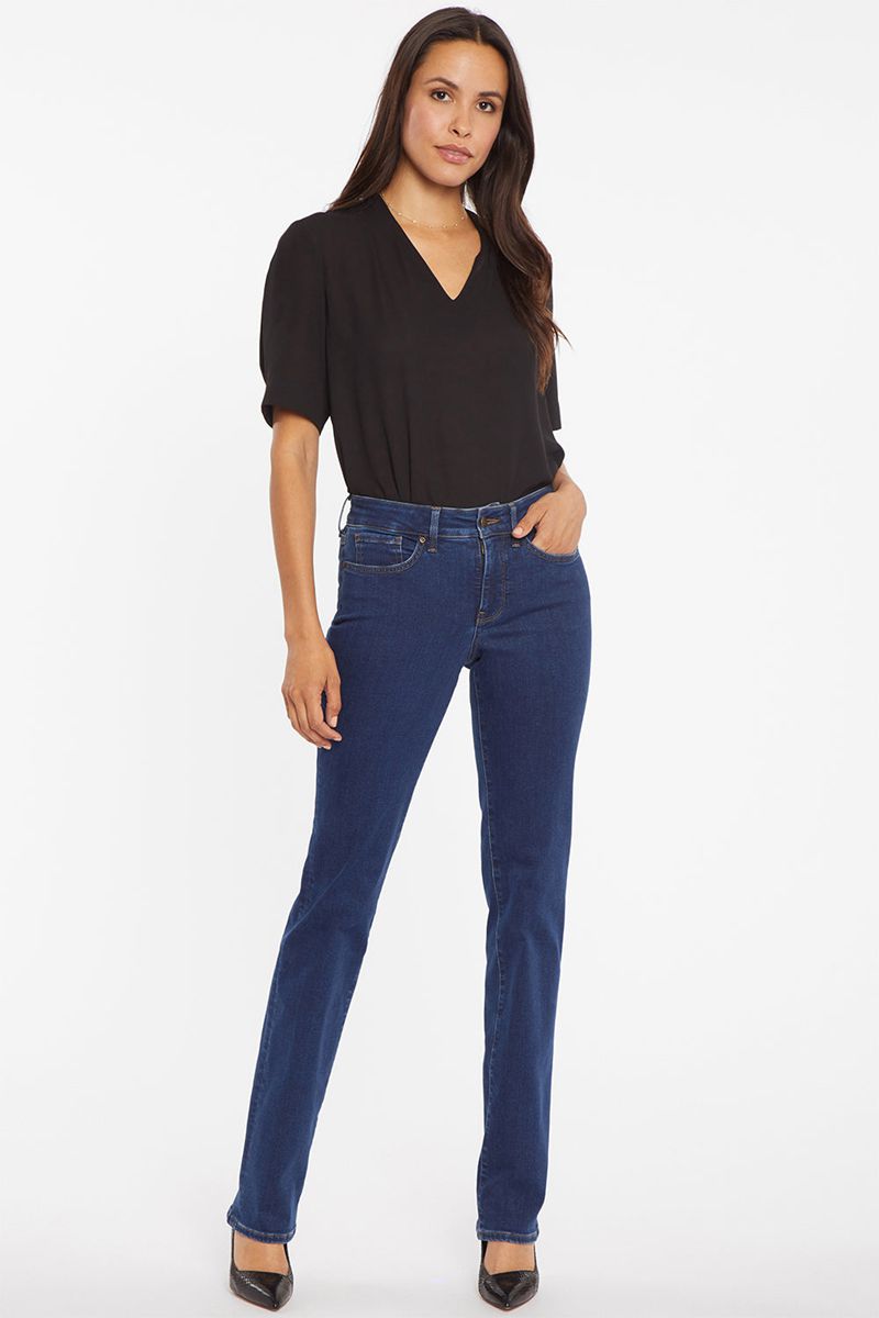 Dark Blue Women's NYDJ Marilyn Straight Jeans | NZ 630XKSDAB