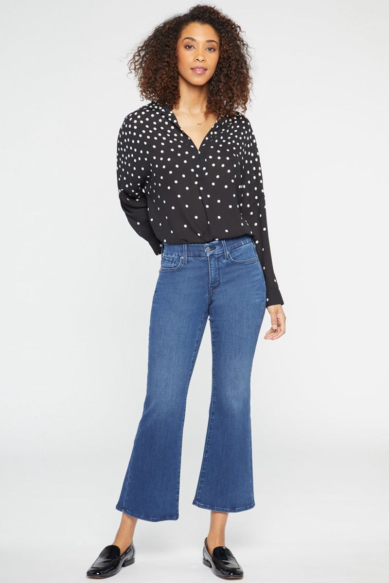 Dark Blue Women's NYDJ Petite Waist-Match™ Relaxed Flared Jeans | NZ 507VEOBDJ