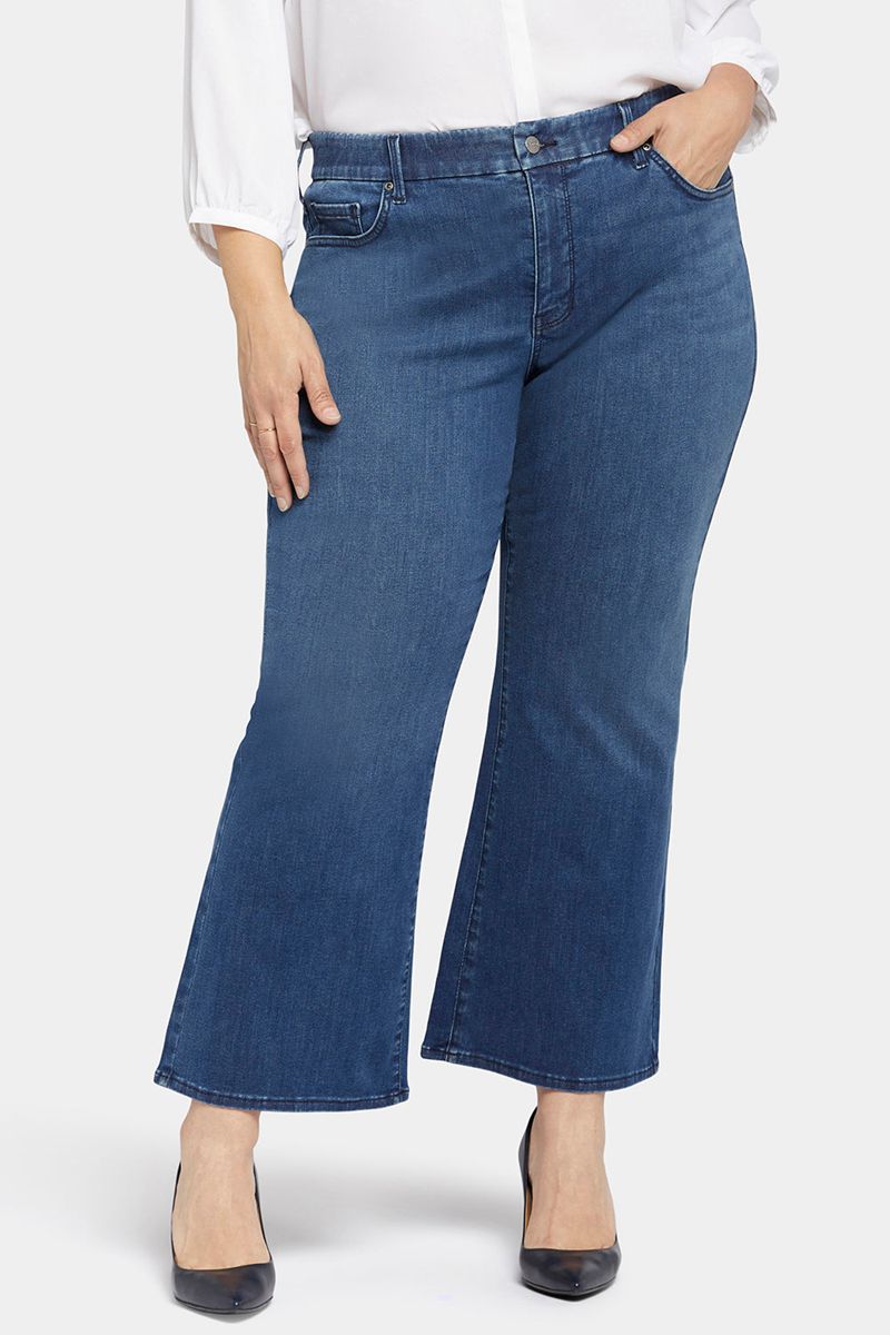 Dark Blue Women's NYDJ Plus Waist-Match™ Relaxed Flared Jeans | NZ 739OGIBYA