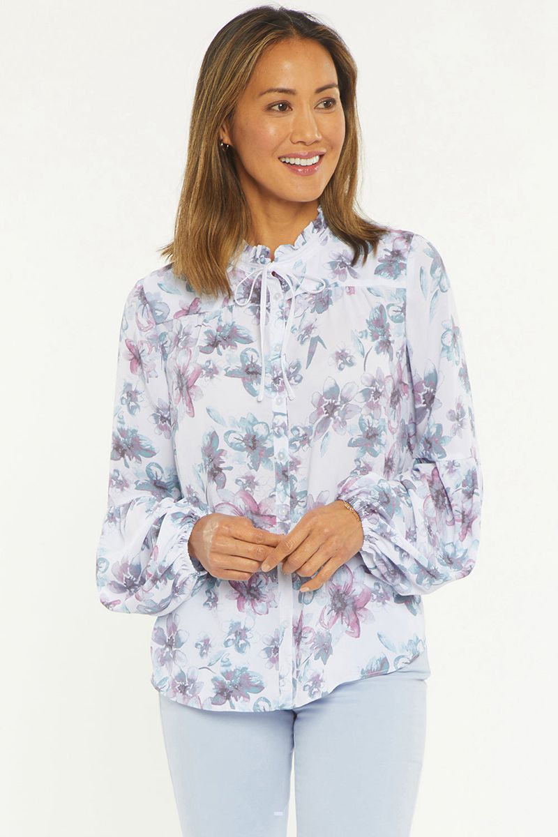 Flower Women's NYDJ Bishop Sleeve Peasant Blouse | NZ 685NBKLQI