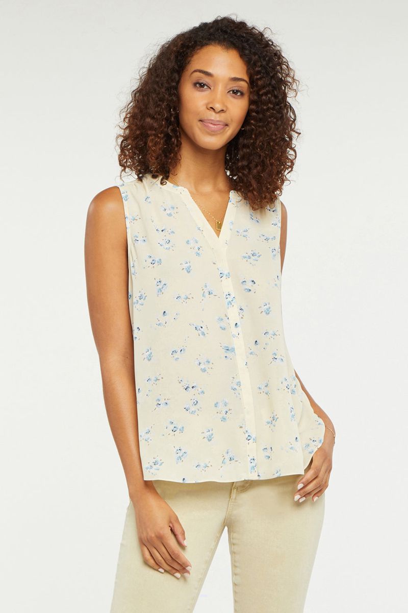 Flower Women's NYDJ Sleeveless Pintuck Blouse | NZ 579QOPLFT