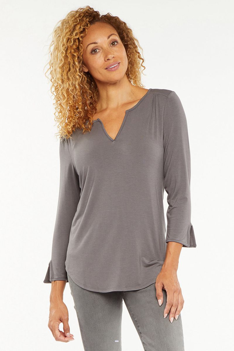 Grey Women's NYDJ Perfect T-Shirts | NZ 168LTBYSX