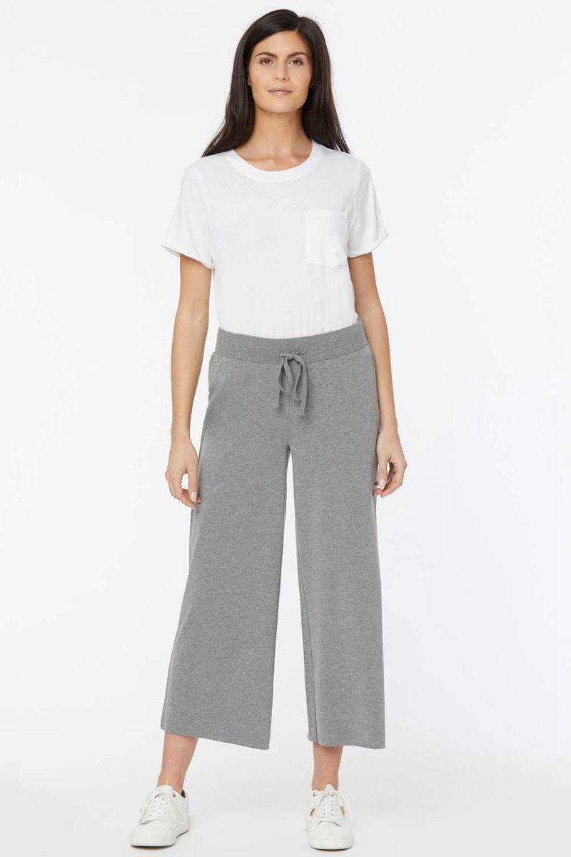 Light Grey Women's NYDJ Drawstring Wide Leg Pants | NZ 415FDAPLC