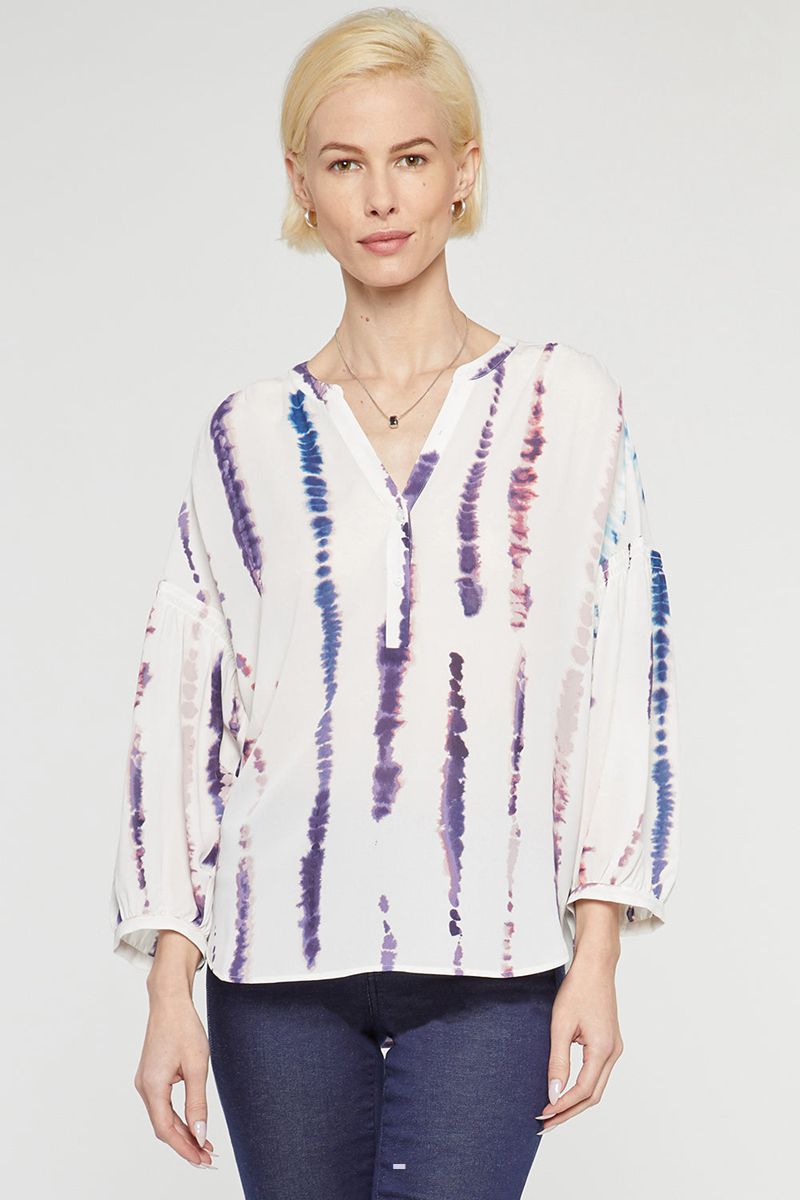 Multicolor Women's NYDJ Paulina Peasant Blouse | NZ 869XKQUWV