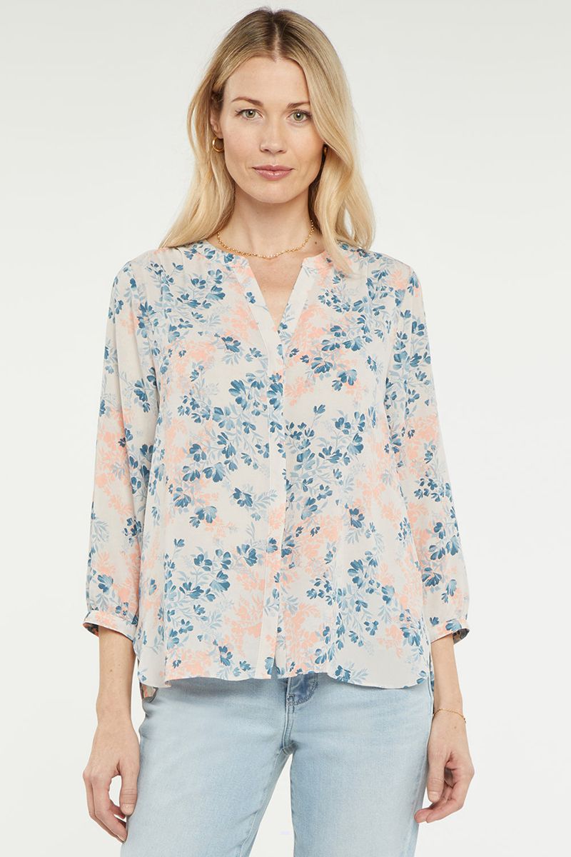 Multicolor Women's NYDJ Pintuck Blouse | NZ 201YAZLSI