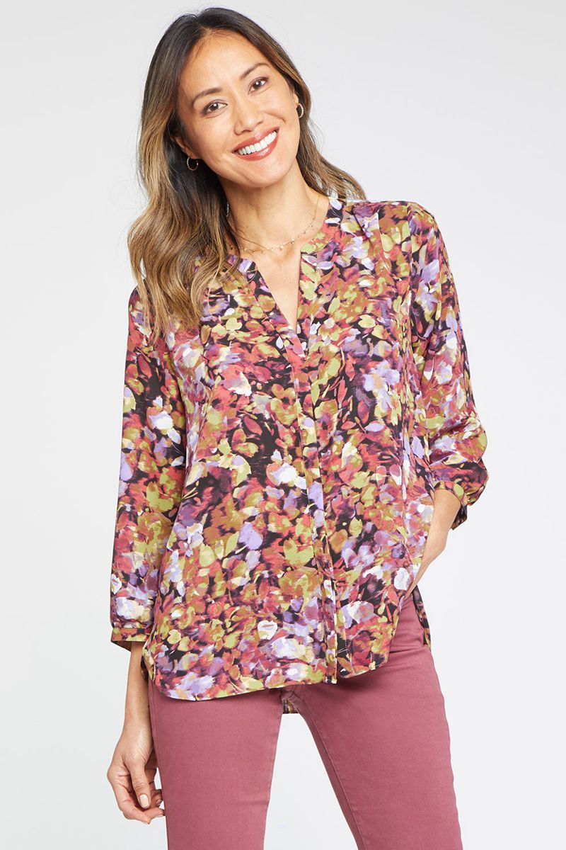 Multicolor Women's NYDJ Pintuck Blouse | NZ 274FPMCGN