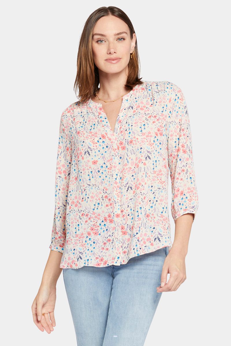 Multicolor Women's NYDJ Pintuck Blouse | NZ 652BPYKCV