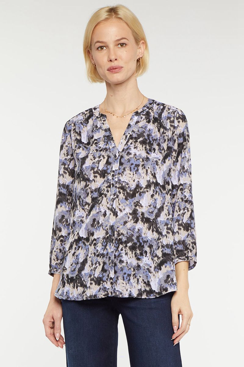 Multicolor Women's NYDJ Pintuck Blouse | NZ 769AKFTHJ