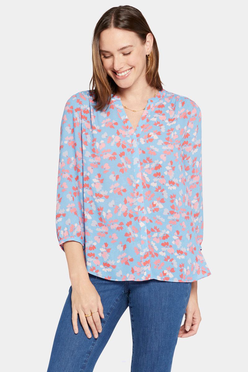 Multicolor Women's NYDJ Pintuck Blouse | NZ 920EPSOUF