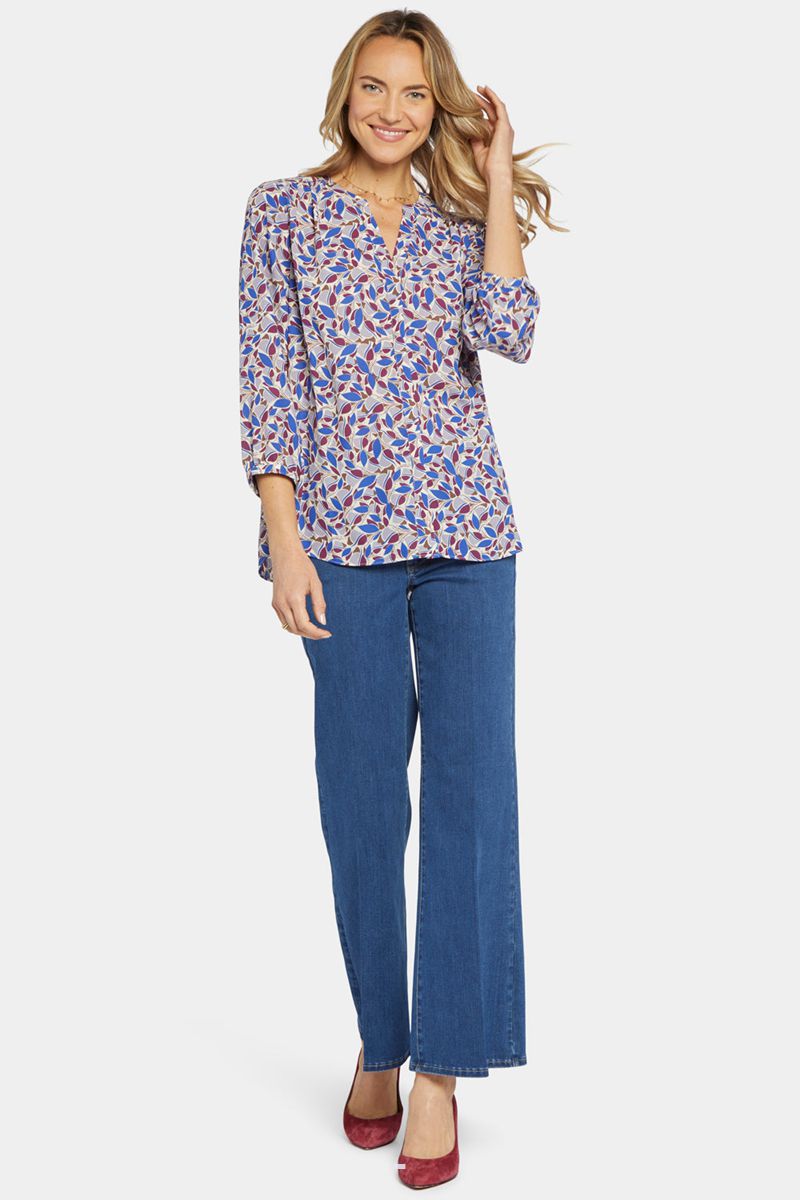 Multicolor Women's NYDJ Pintuck Blouse | NZ 924FIOJPW