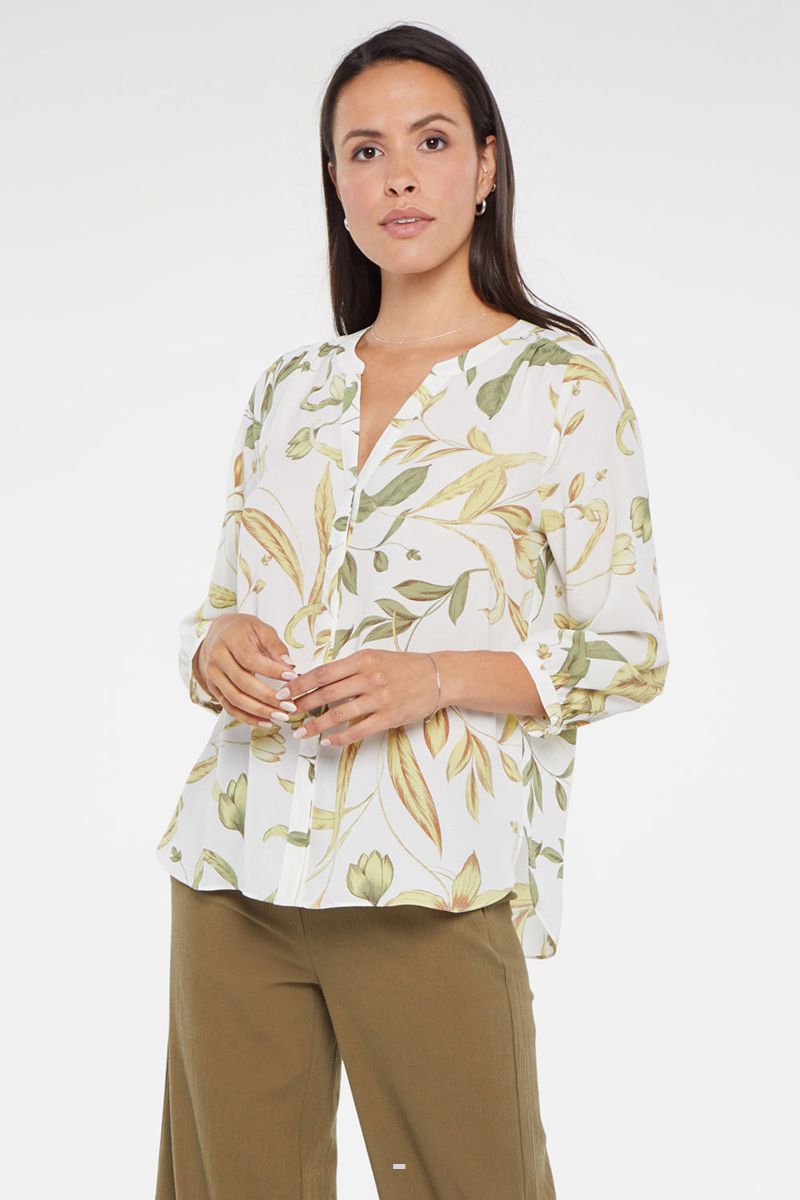 Multicolor Women's NYDJ Pintuck Blouse | NZ 958SHMNWR