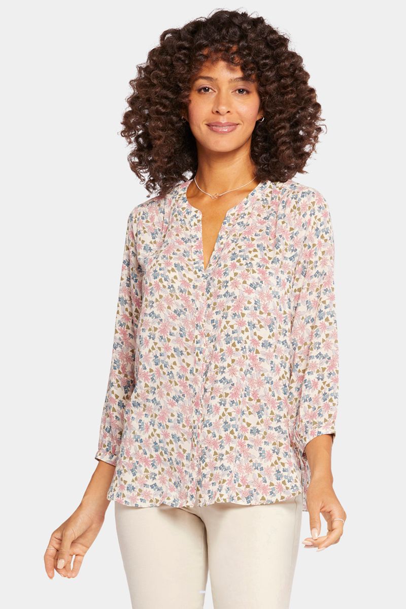 Multicolor Women's NYDJ Pintuck Blouse | NZ 978JCKDWF