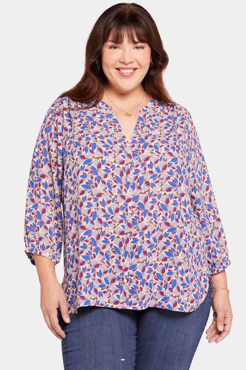 Multicolor Women's NYDJ Plus Pintuck Blouse | NZ 942SBWZKO