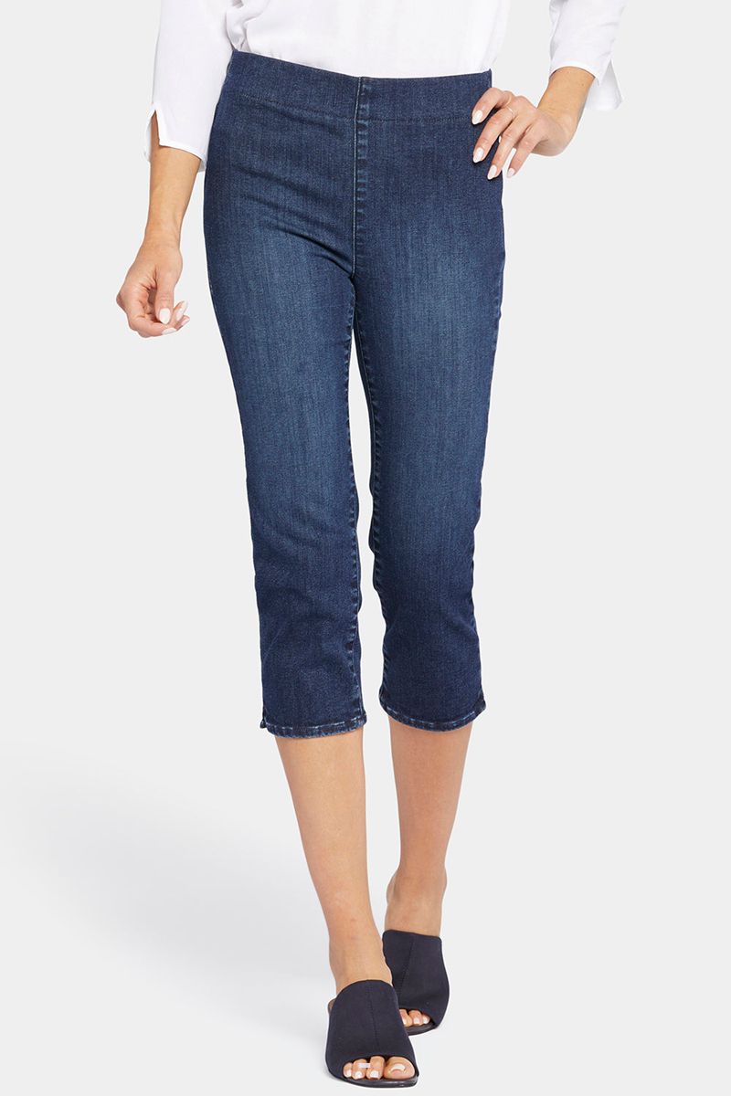 Navy Women's NYDJ Dakota Crop Pull-On Jeans | NZ 356YAUGTX