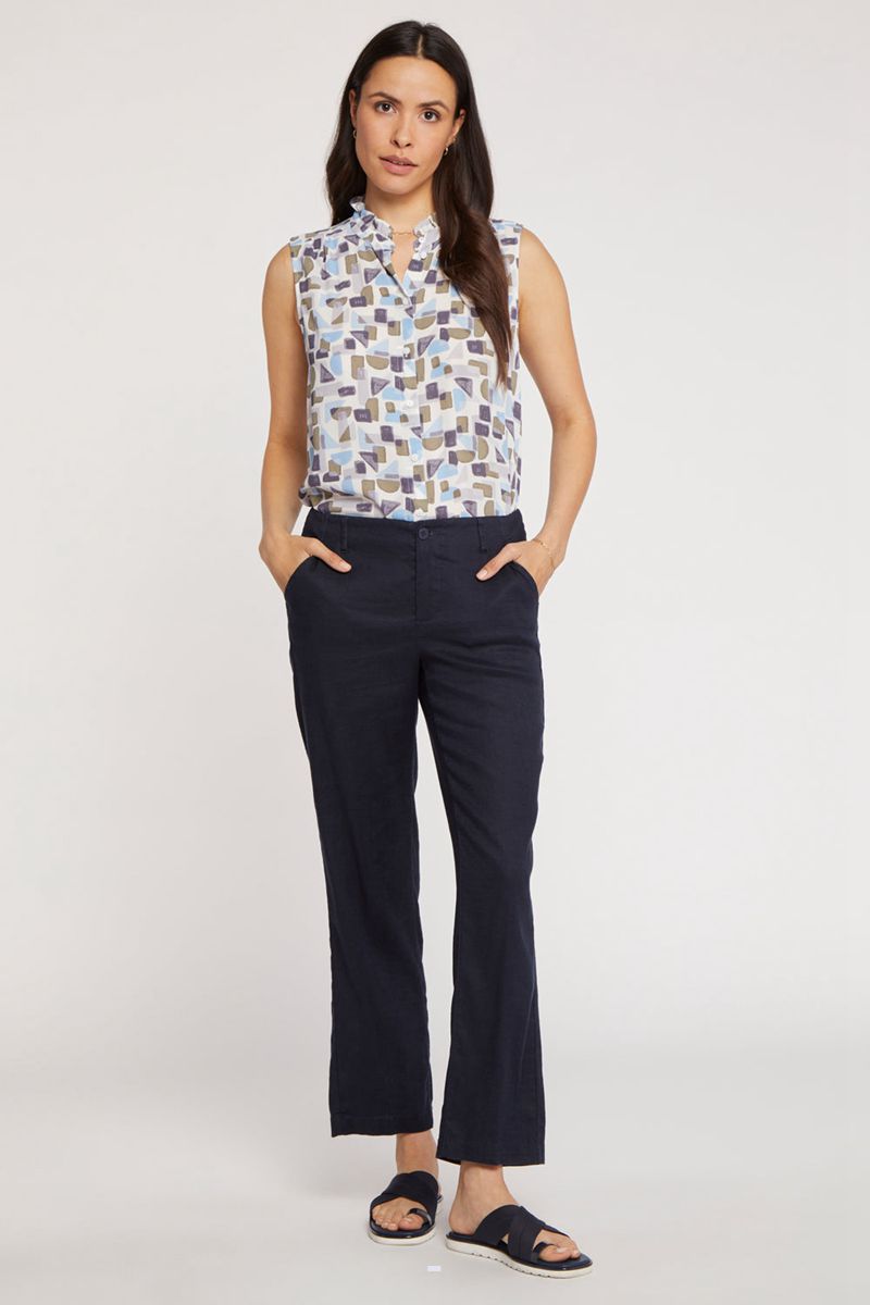 Navy Women's NYDJ Marilyn Straight Ankle Pants | NZ 872COFIJL