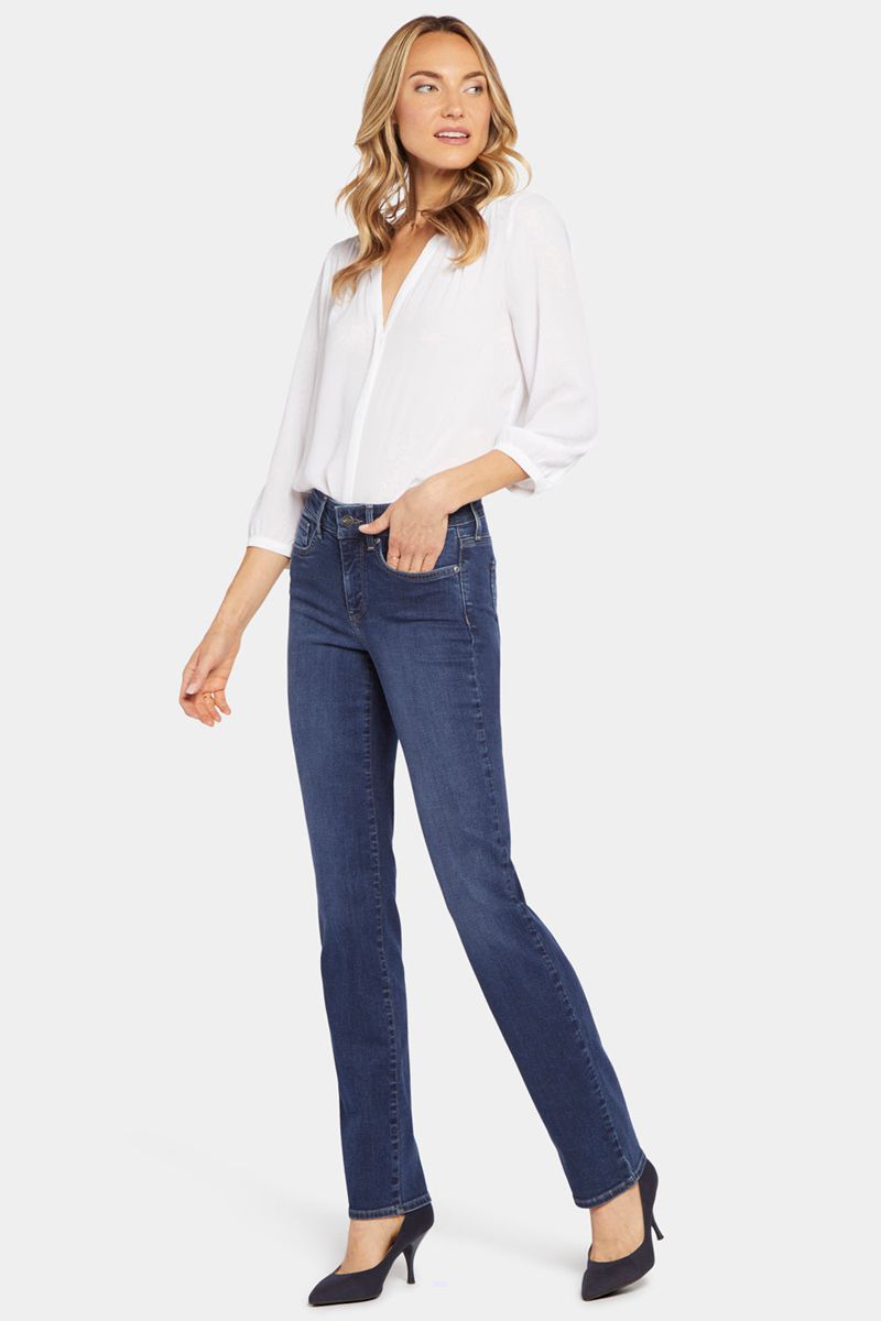 Navy Women's NYDJ Marilyn Straight Jeans | NZ 482ITBQVC