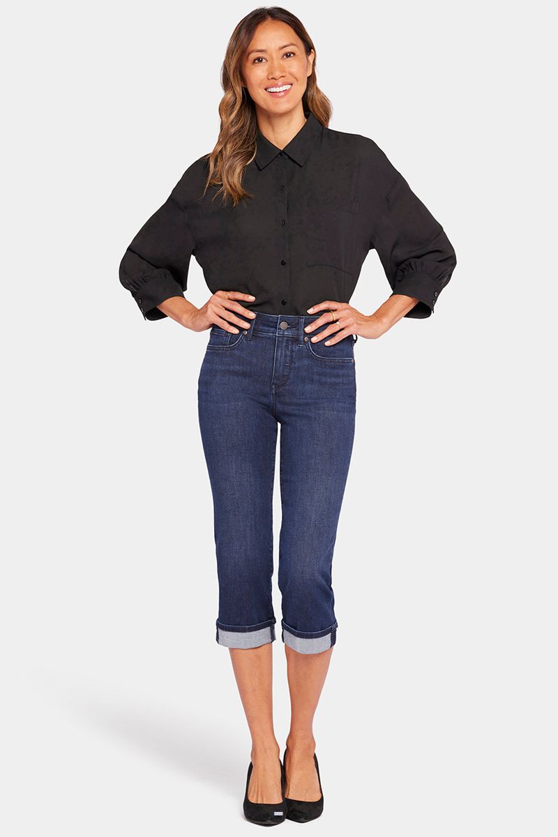 Navy Women's NYDJ Petite Marilyn Straight Crop Jeans | NZ 648JYQMGI