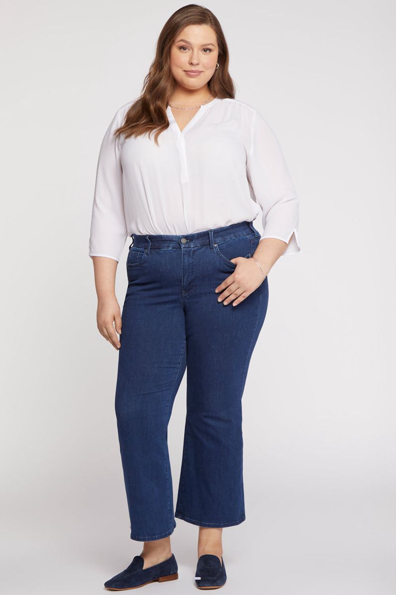 Navy Women's NYDJ Plus Waist-Match™ Relaxed Flared Jeans | NZ 246YBPHLO