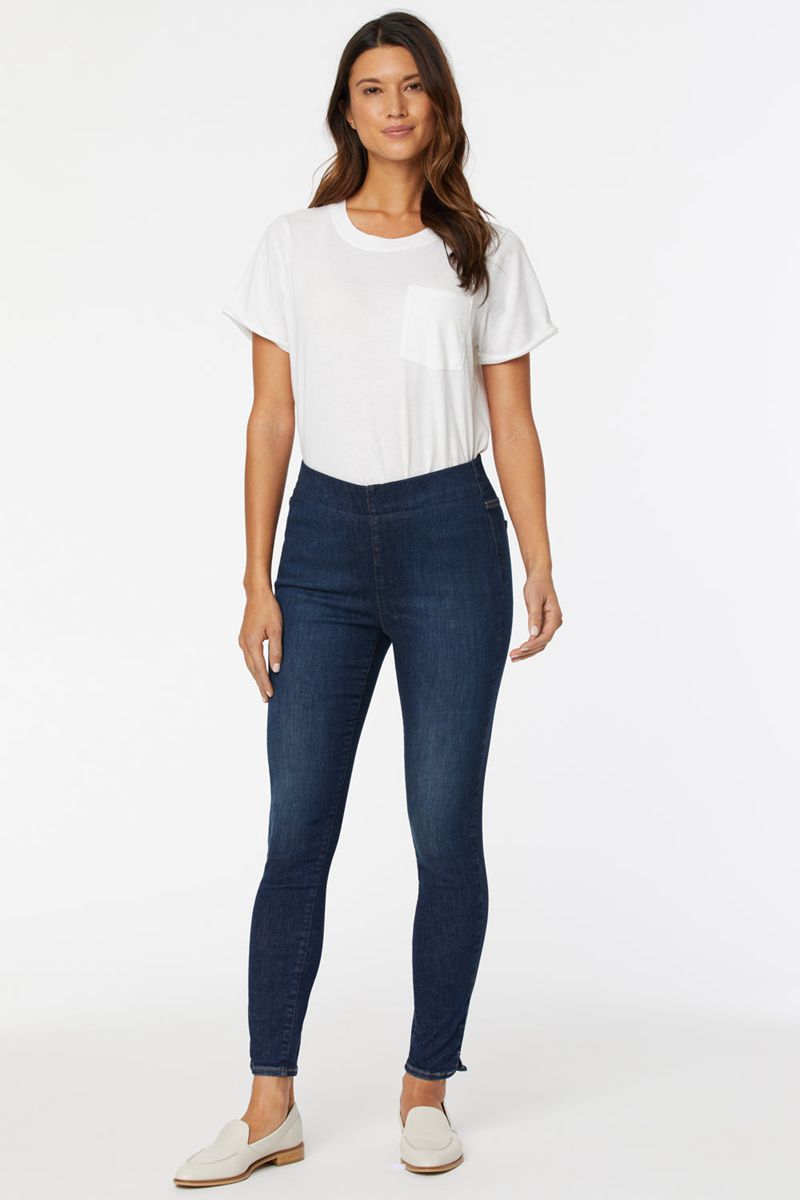 Navy Women's NYDJ Super Skinny Ankle Pull-On Jeans | NZ 345ZYLGCB