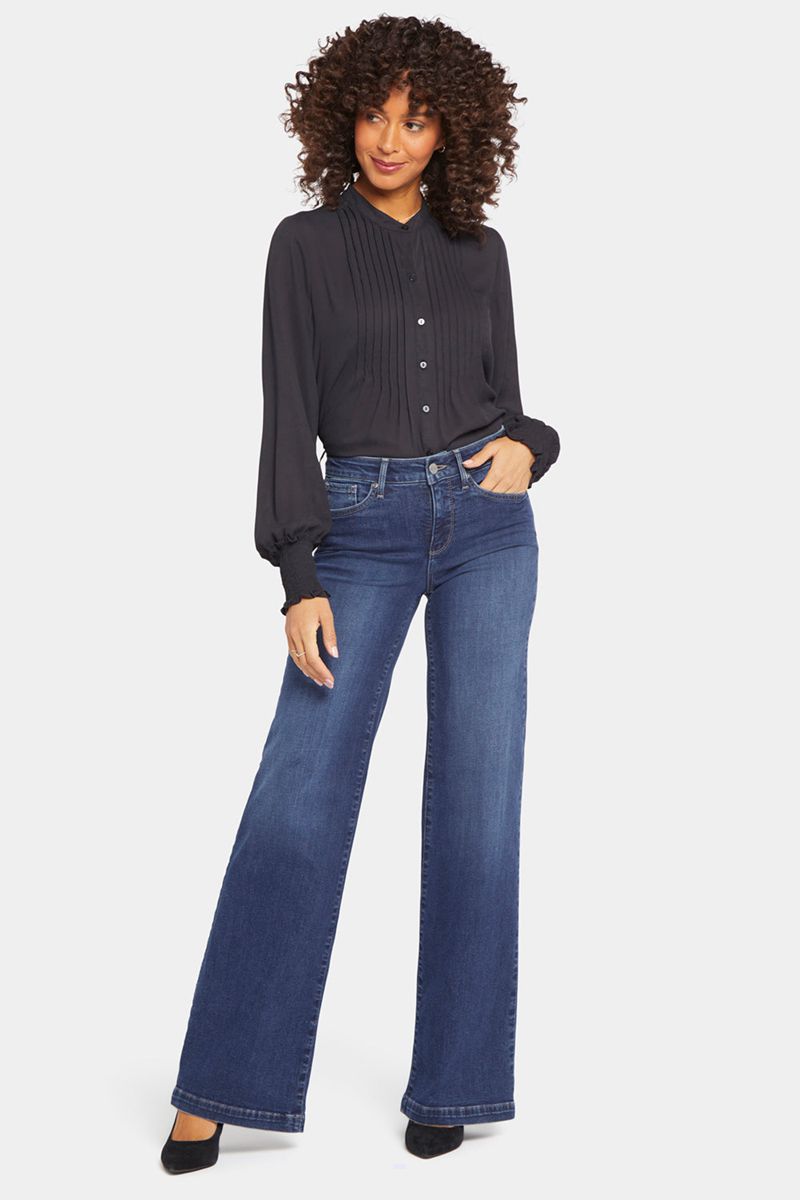 Navy Women's NYDJ Teresa Wide Leg Jeans | NZ 285ANSPHG