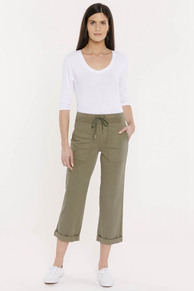 Olive Women's NYDJ Drawstring Cargo Pants | NZ 953VTUFPM