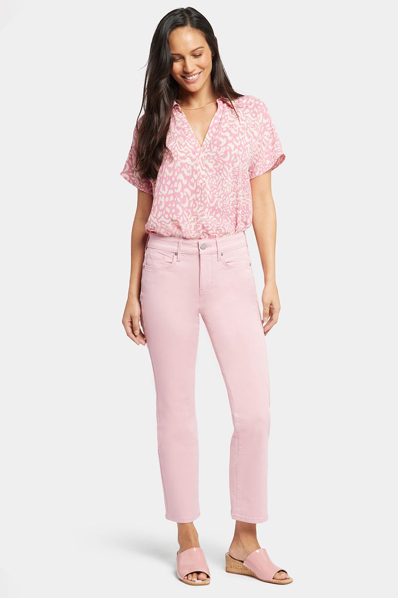 Pink Women's NYDJ Marilyn Straight Ankle Jeans | NZ 739QOCLBU