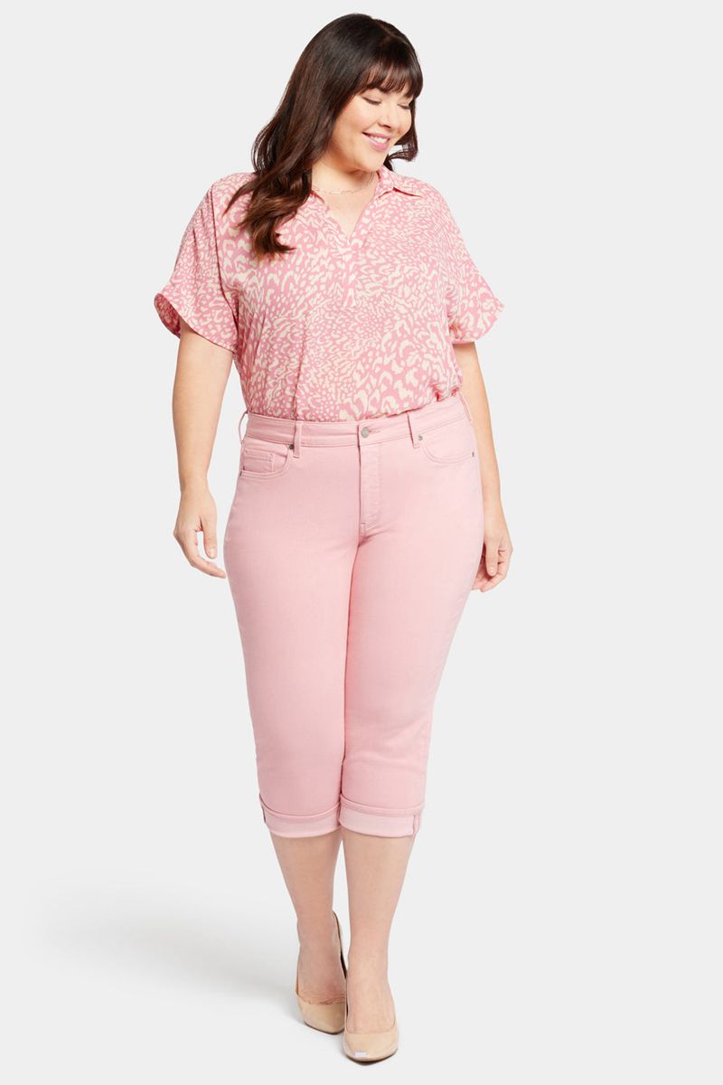 Pink Women's NYDJ Plus Marilyn Straight Crop Jeans | NZ 049QIMPVW