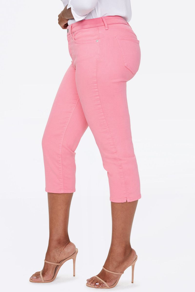 Pink Women's NYDJ Plus Slim Straight Crop Jeans | NZ 721LAZOMN