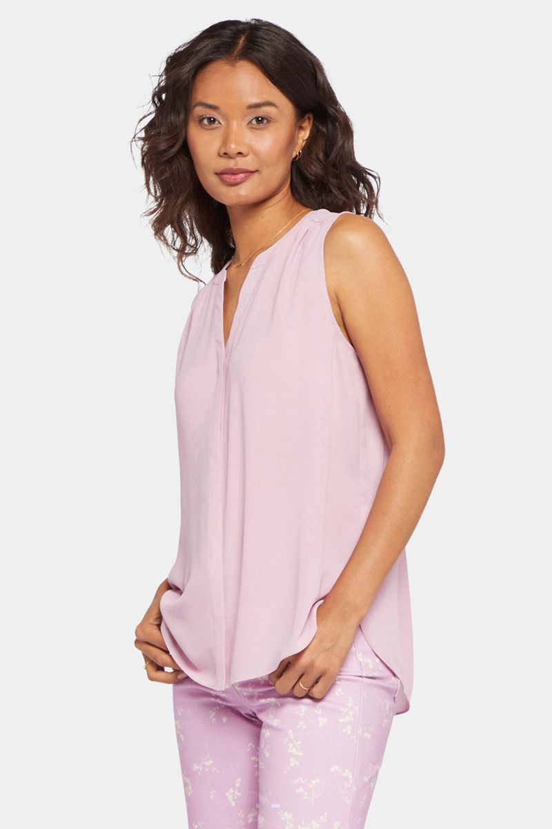 Pink Women's NYDJ Sleeveless Pintuck Blouse | NZ 546EYGPMD