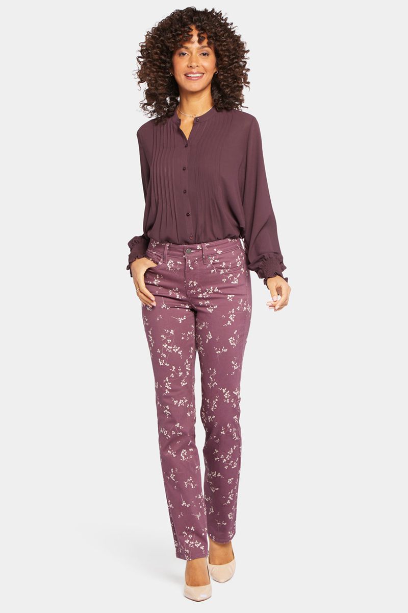 Purple Women's NYDJ Marilyn Straight Jeans | NZ 408MLIOQG