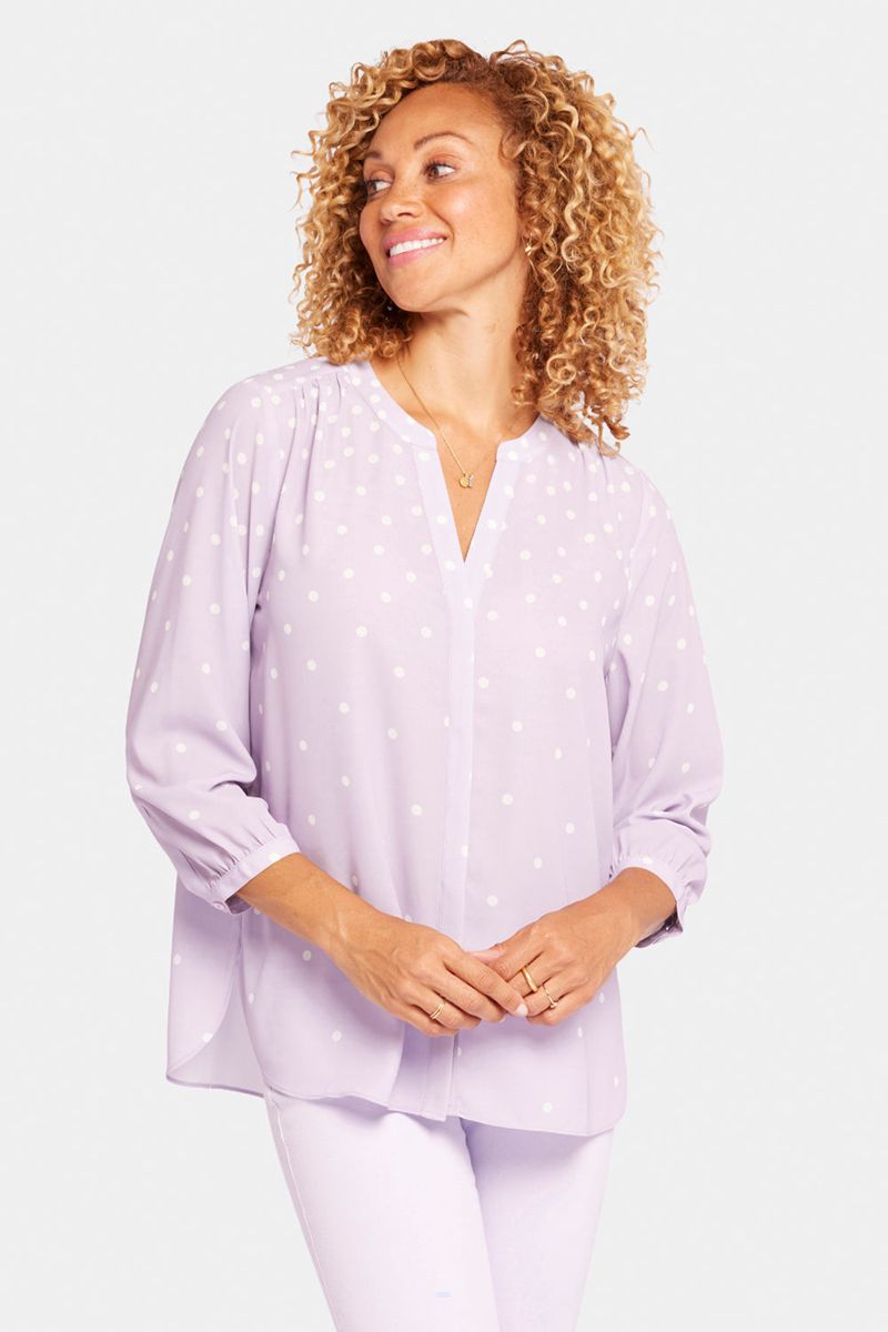 Purple Women's NYDJ Pintuck Blouse | NZ 619TIWSGP