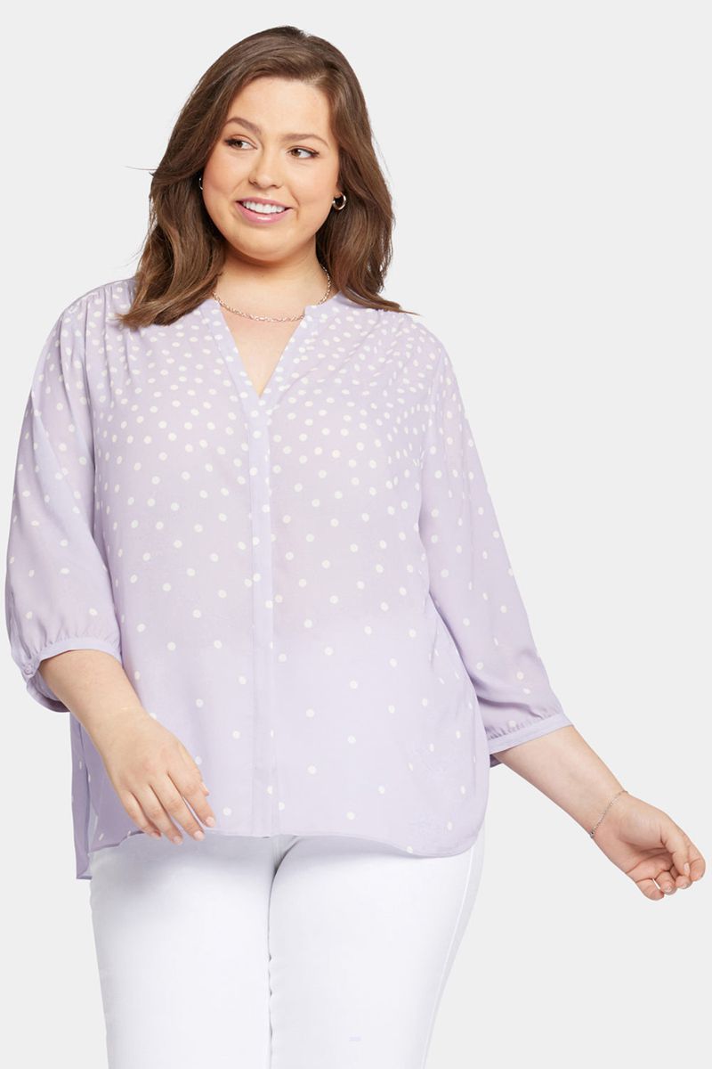 Purple Women's NYDJ Plus Pintuck Blouse | NZ 750FQOMWK