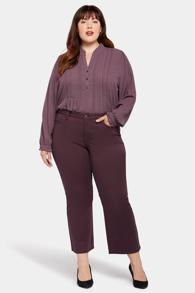 Purple Women's NYDJ Plus Relaxed Flared Jeans | NZ 970CVMQZH