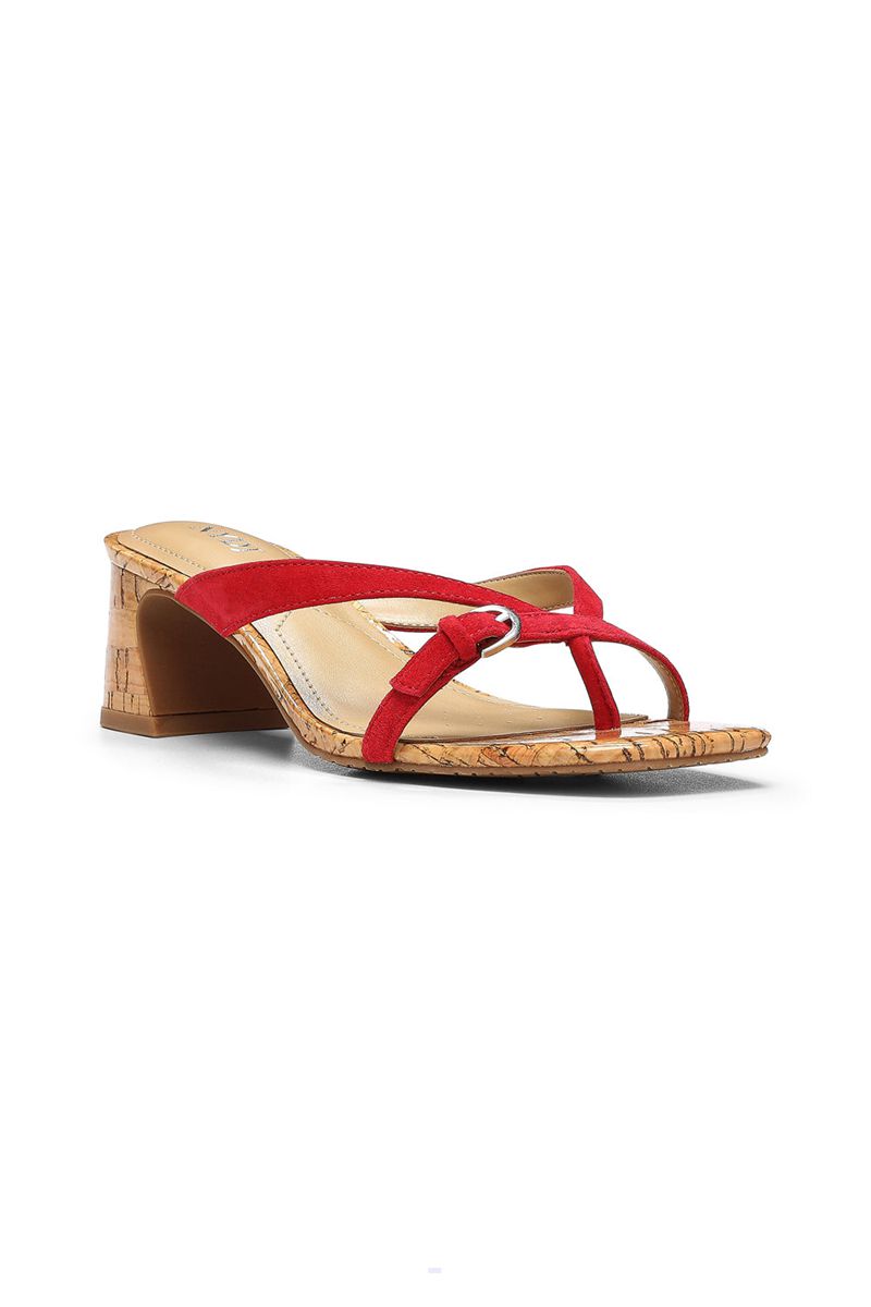 Red Women's NYDJ Glam Block Heel In Wide Width Sandals | NZ 386OTUSNZ