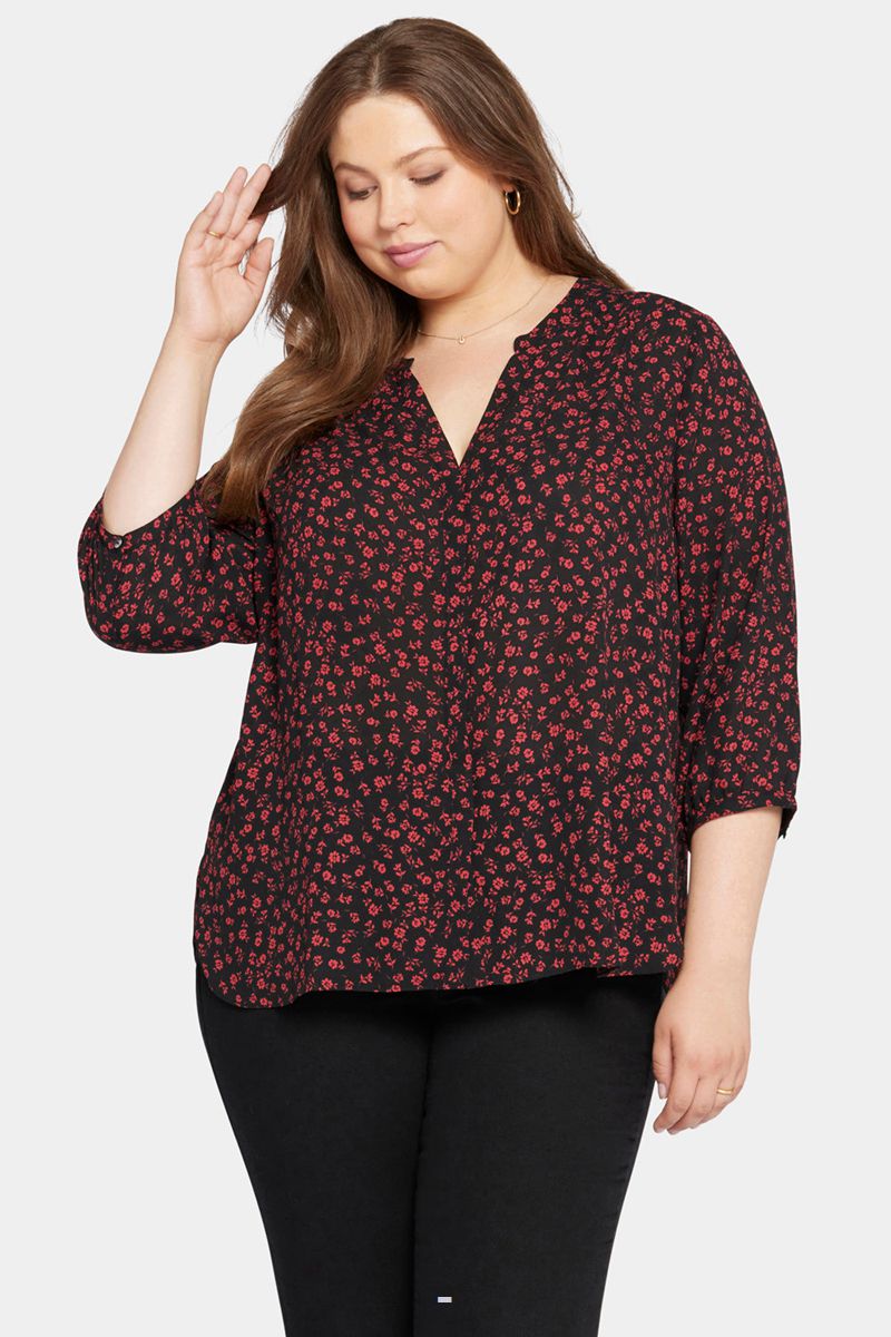 Red Women's NYDJ Plus Pintuck Blouse | NZ 902XDTRHI