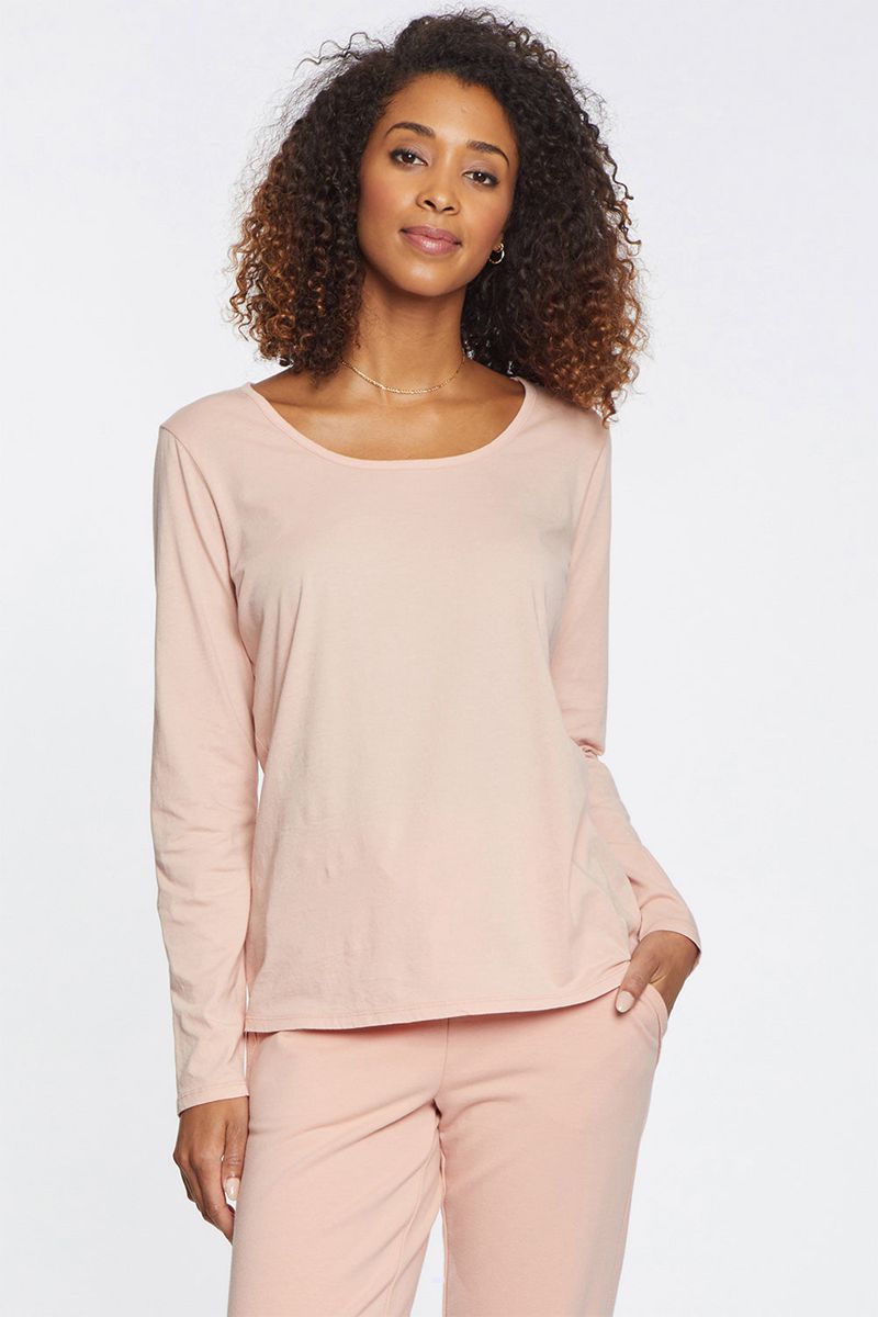 Rose Women's NYDJ Long Sleeved Scoopneck T-Shirts | NZ 738IGVWKQ