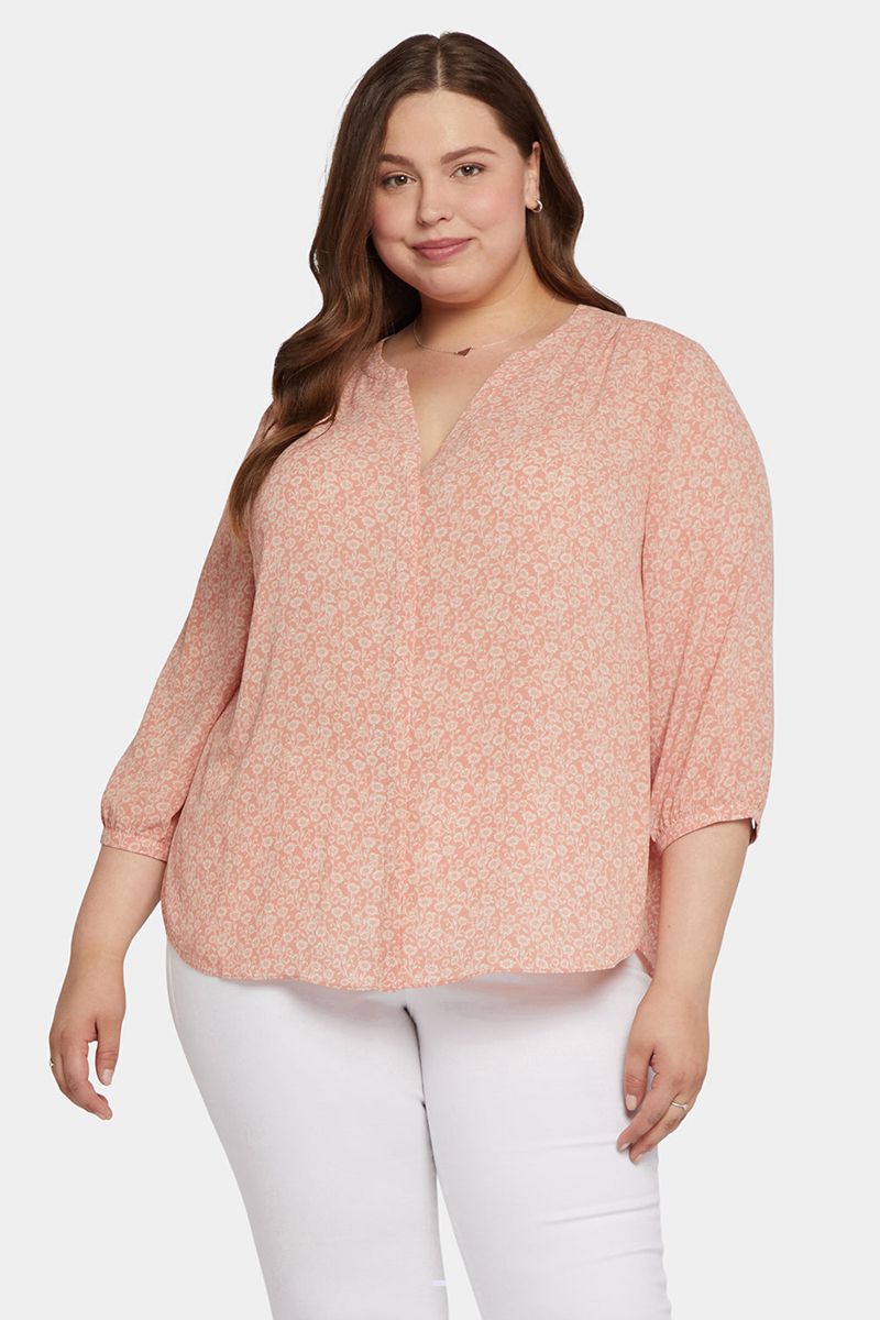 Rose Women's NYDJ Plus Pintuck Blouse | NZ 941LMFBJR