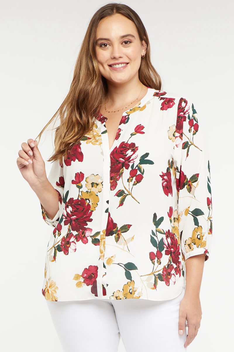 Rose Women's NYDJ Plus Pintuck Blouse | NZ 963UJWOSP