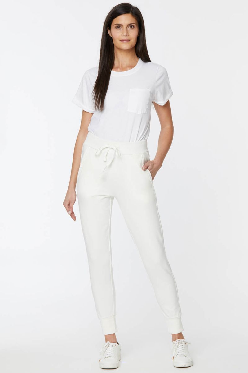 White Women's NYDJ Drawstring Jogger Pants | NZ 148OGSEVD