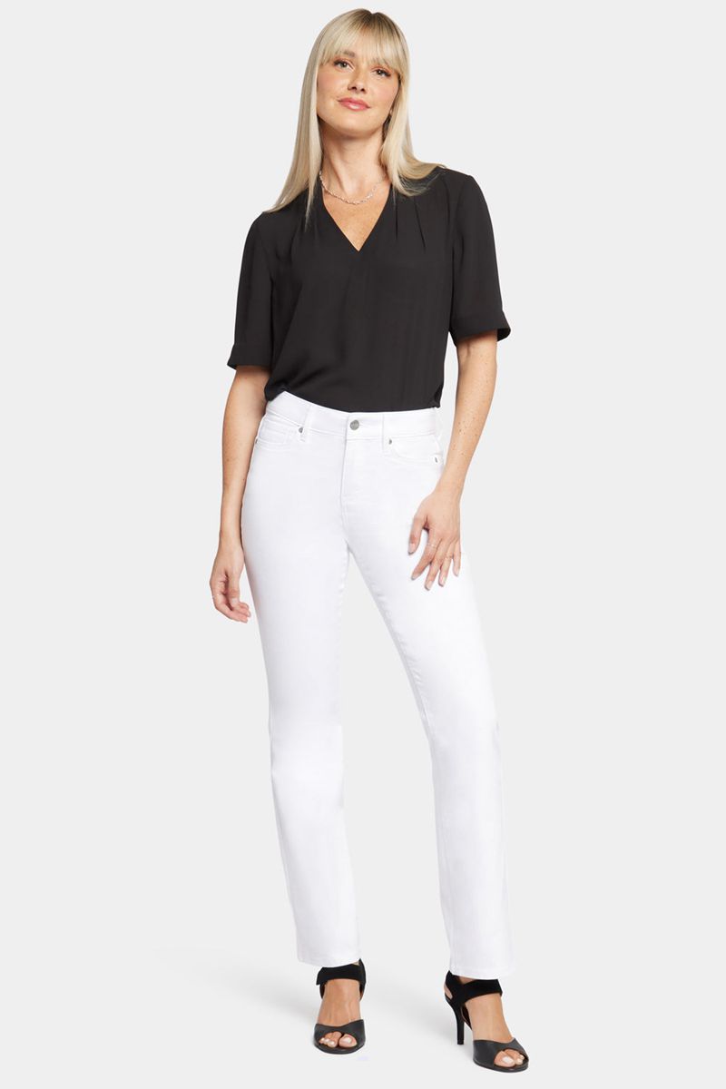 White Women's NYDJ Ellison Straight Jeans | NZ 689IHFYAR