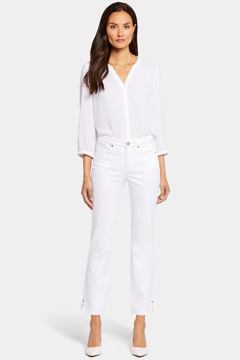 White Women's NYDJ Petite Sheri Slim Ankle Jeans | NZ 498IFKPHO