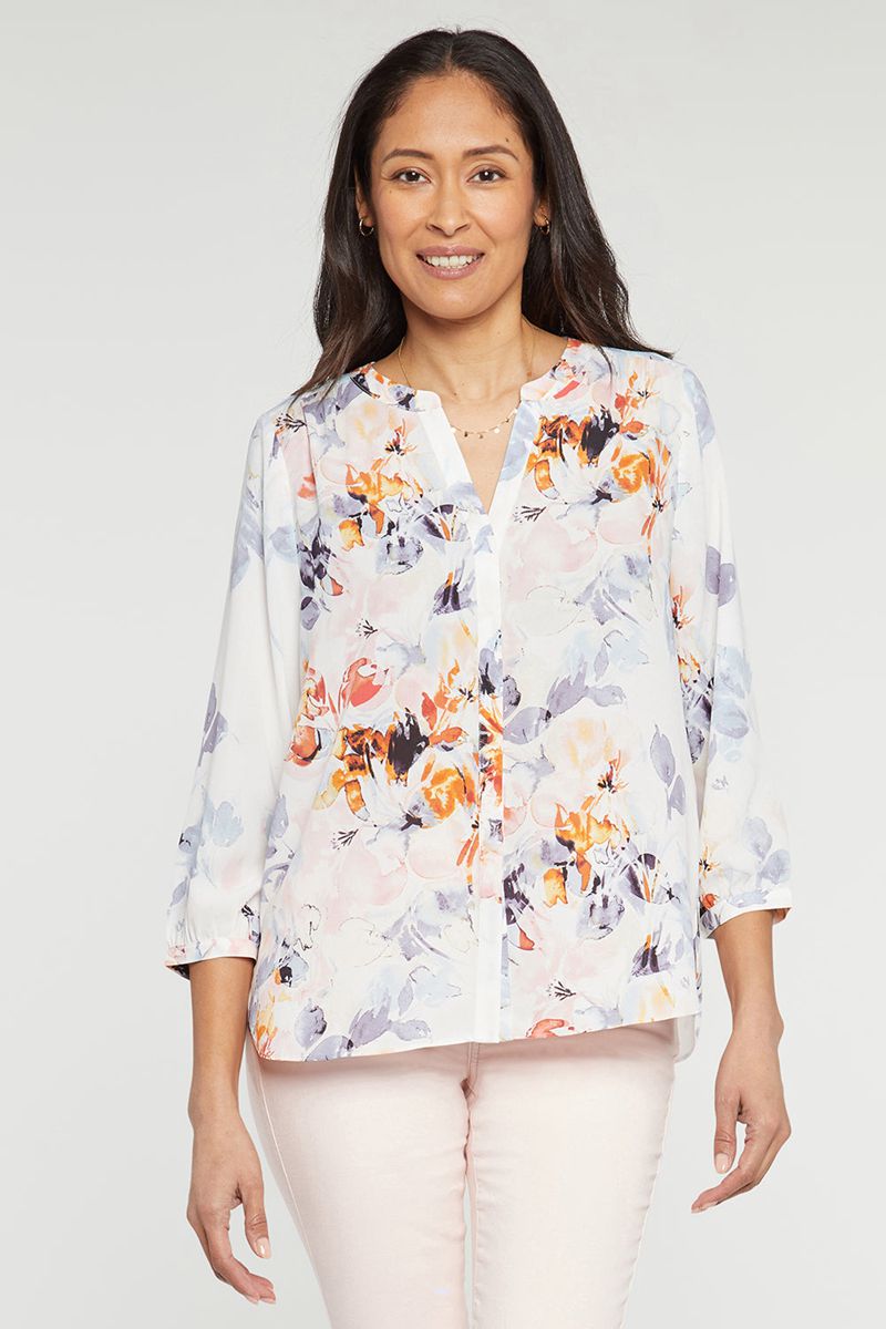 White Women's NYDJ Pintuck Blouse | NZ 109ADGHKZ