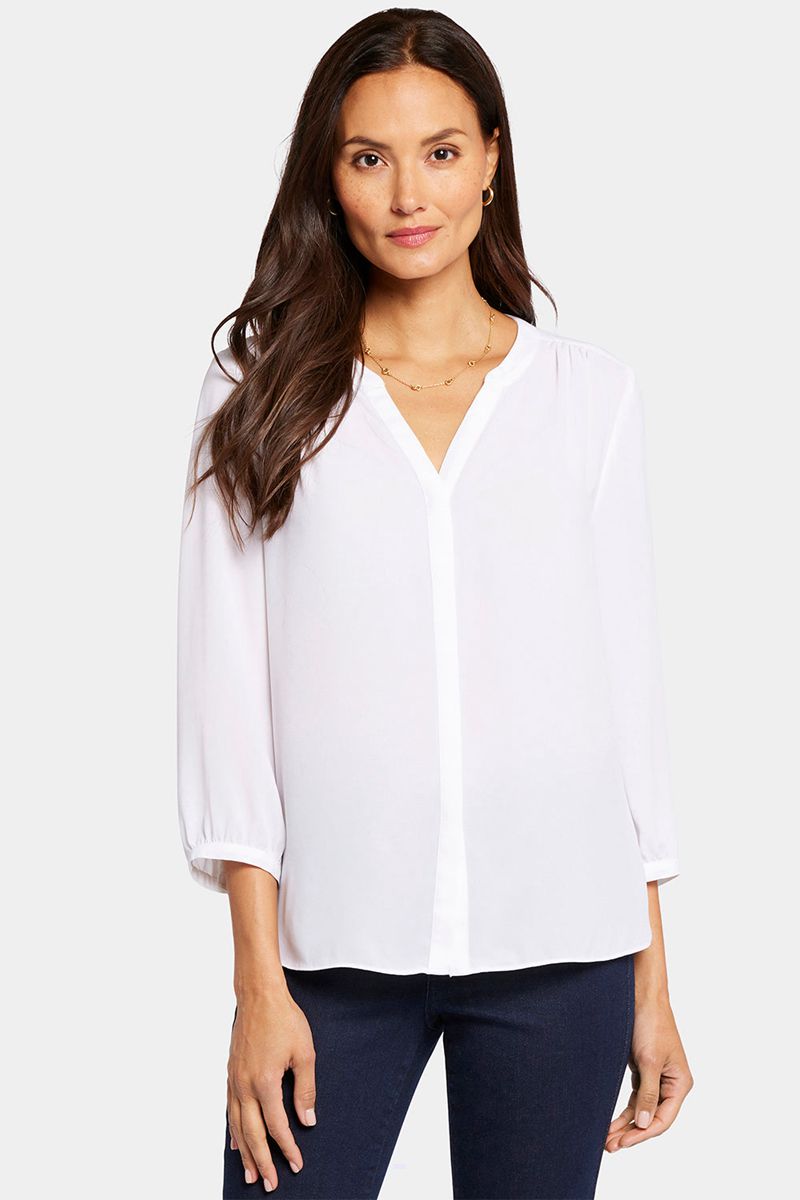 White Women's NYDJ Pintuck Blouse | NZ 652DFTHEG