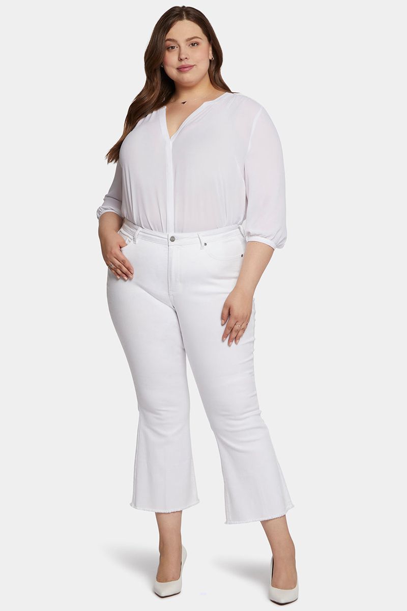 White Women's NYDJ Plus Ava Flared Ankle Jeans | NZ 438SZPWHT