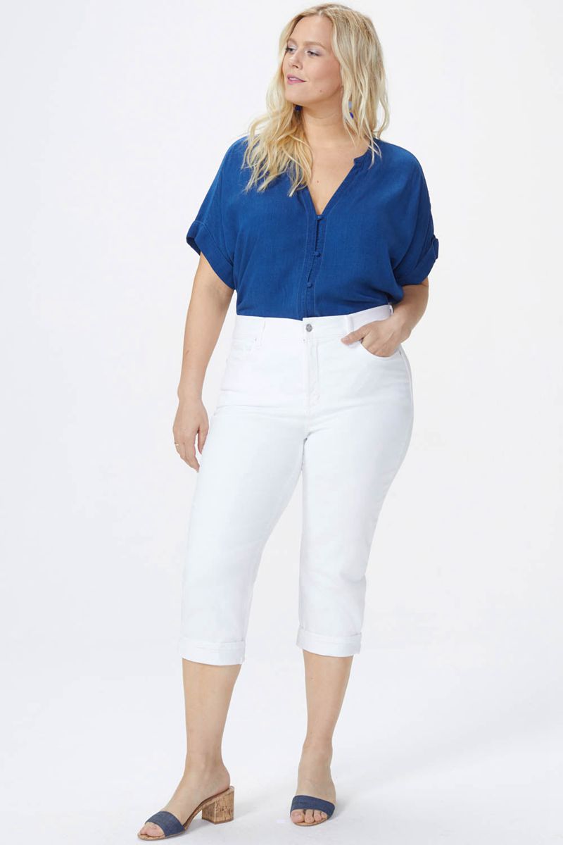 White Women's NYDJ Plus Marilyn Straight Crop Jeans | NZ 105WZIKHD