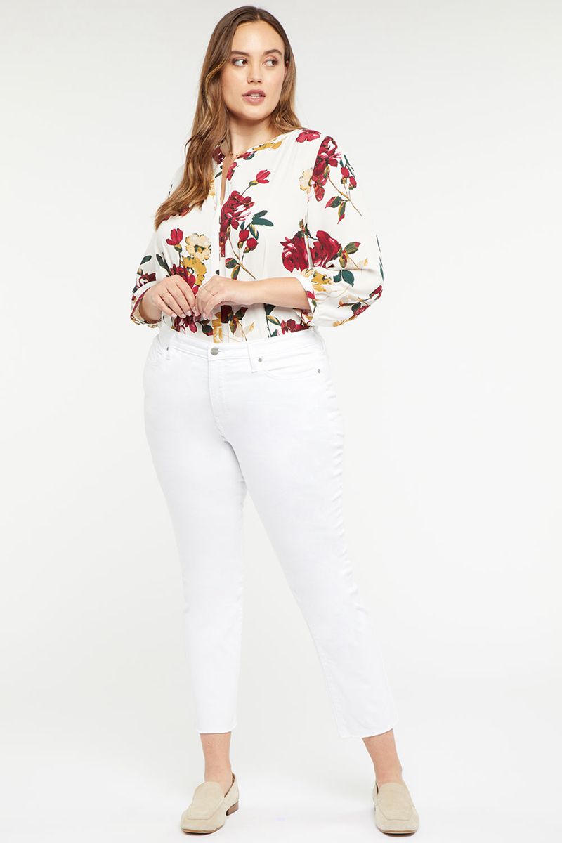 White Women's NYDJ Plus Sheri Slim Ankle Jeans | NZ 582QHMFAP