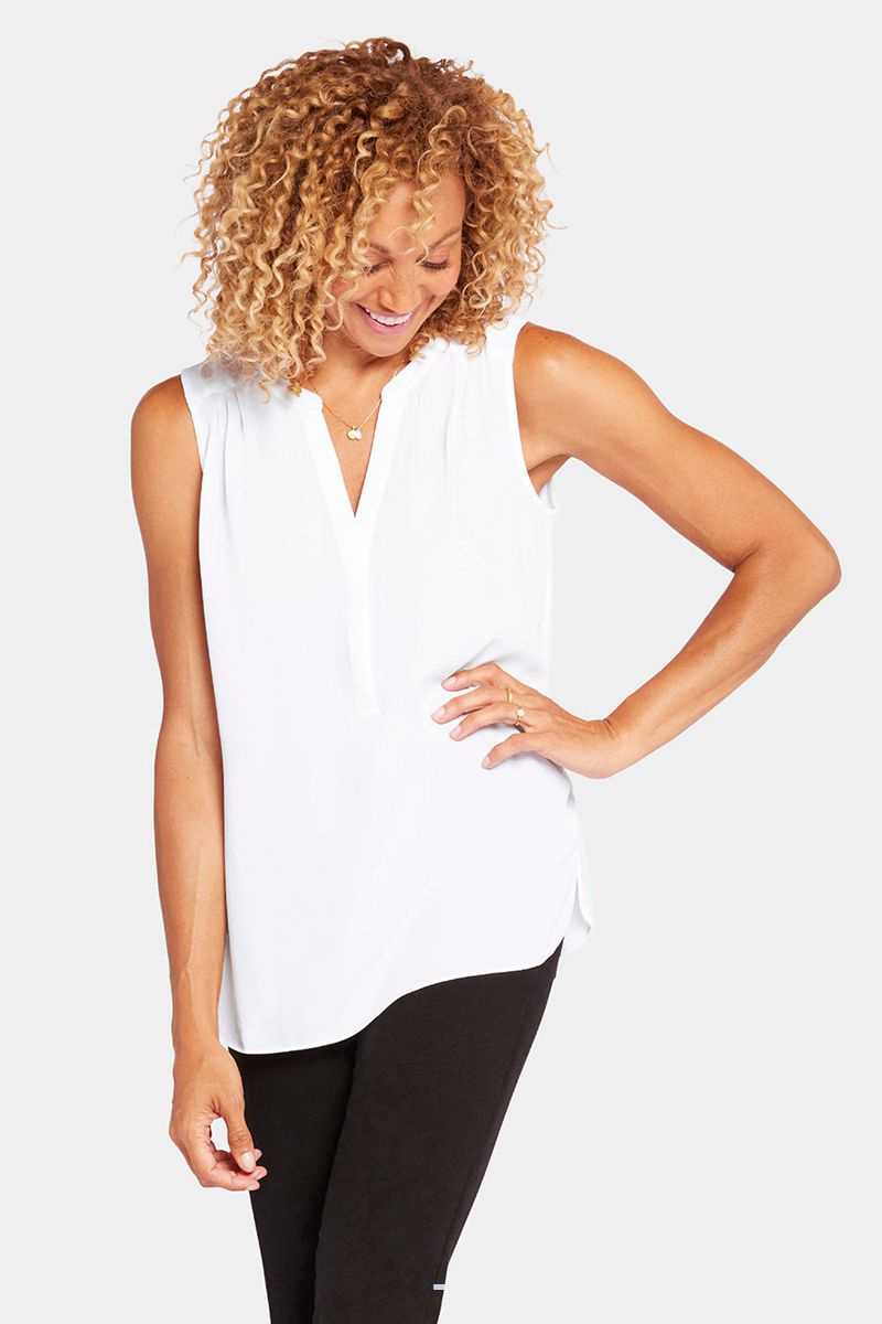 White Women's NYDJ Plus The Sleeveless Perfect Blouse | NZ 712HWAXNB