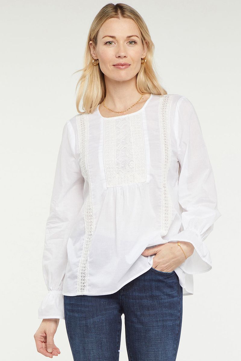 White Women's NYDJ Victoria Blouse | NZ 057KZWTLB