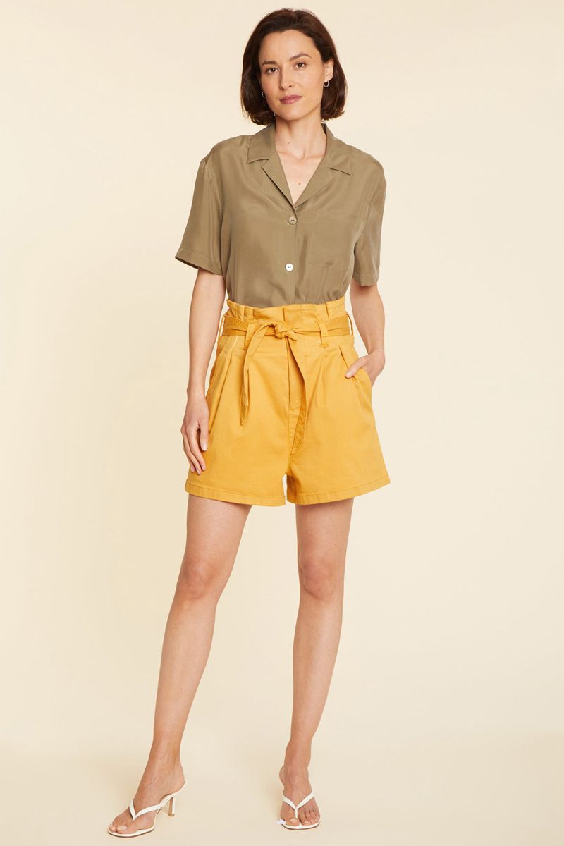 Yellow Women's NYDJ Paper Bag Shorts | NZ 714LXTZEQ